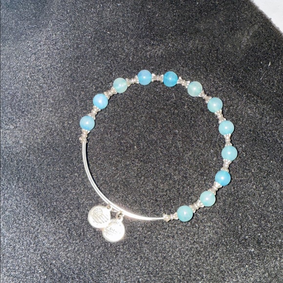 Alex and Ani Silver Bracelet with Blue Accents - Picture 1 of 2